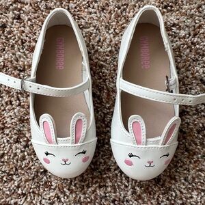 Gymboree White and Pink Dress Shoes with Bunny Design